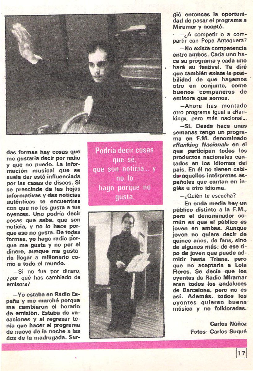 Archivo de #radio #culturaradiofónica Noticias de la radio publicadas un 2 de diciembre.
tonimascaroradio.blogspot.com/2021/12/2-de-d…
Diciembre 1979. Una entrevista a Raúl Marchant, creador de Ranking Internacional en Radio Reloj de Radio España en Barcelona y Radio Miramar.