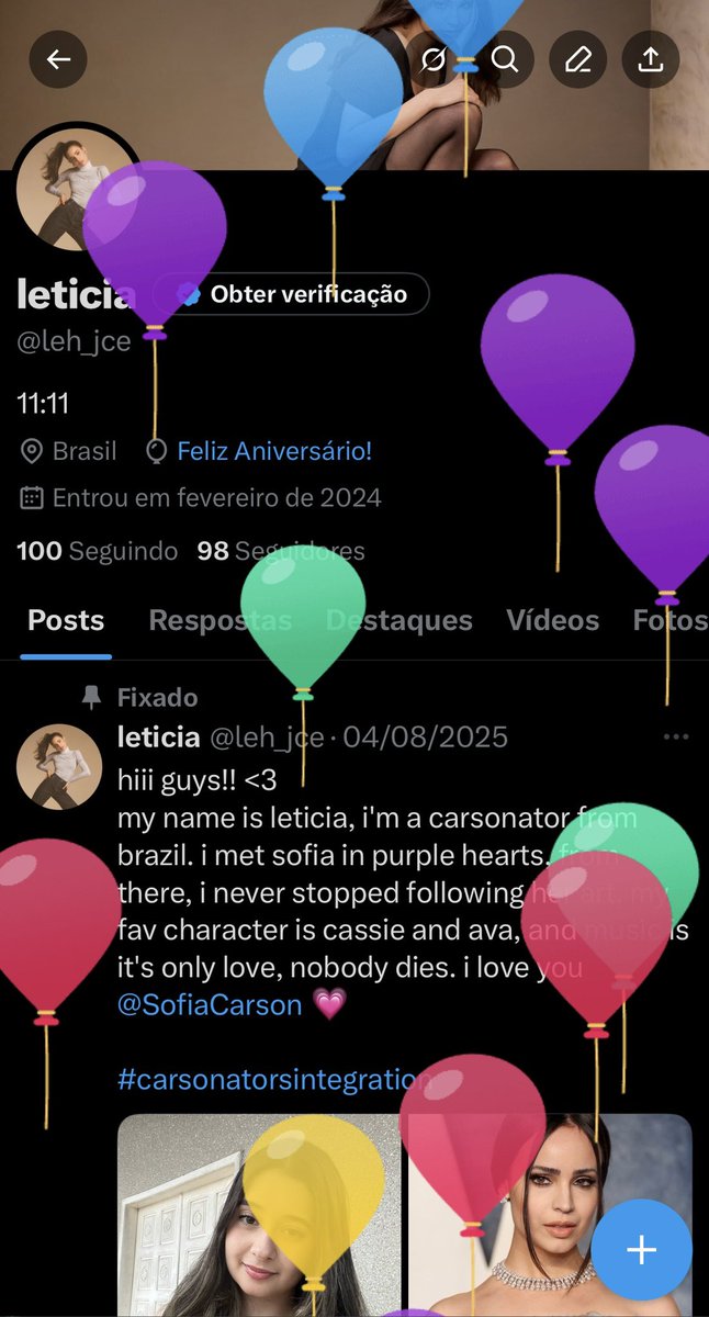 leh_jce's tweet photo. today is my birthday, and carsonators day. i'll never get used to it🤍 @SofiaCarson https://t.co/MGiBLSiStr