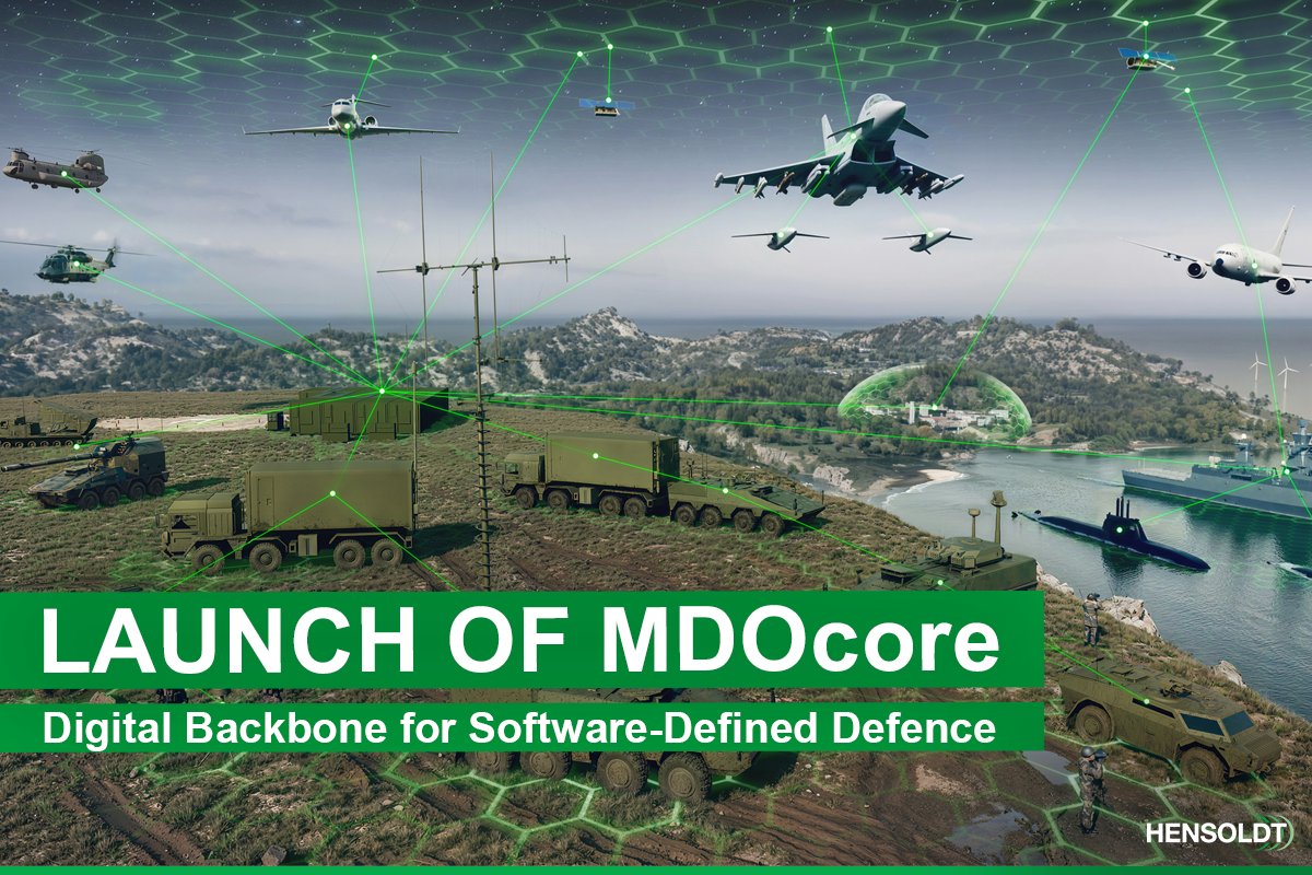 hensoldt's tweet photo. @HENSOLDT launches #MDOcore - the first software suite for cross-domain sensor-to-effector integration in real time. A new era of software-defined defence, AI-supported data fusion & European mission data sovereignty. Read more: https://t.co/uXTttWeqfB #SoftwareDefinedDefence https://t.co/v1sO5y8PLz