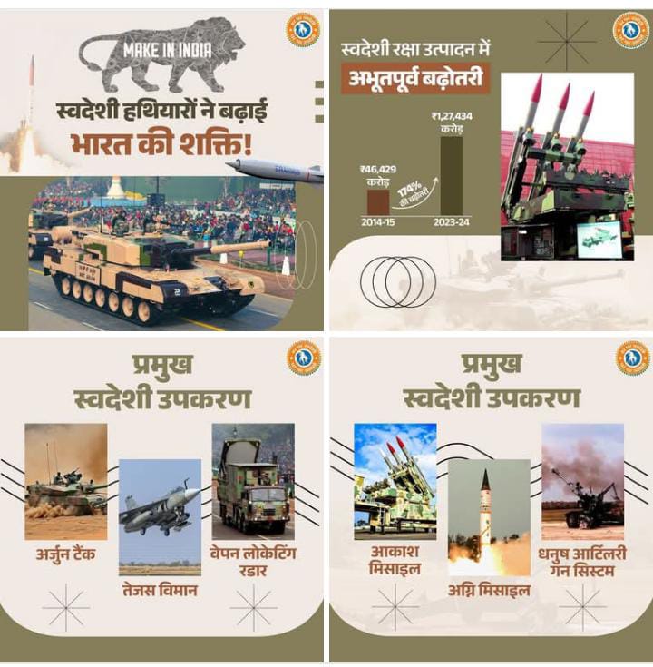 'Make in India' की ताकत

स्वदेशी हथियारों ने बढ़ाई भारत की शक्ति...

#GharGharSwadeshi