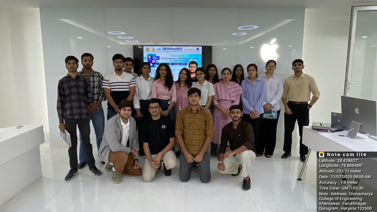 dronacharya_123's tweet image. 📱🚀 iOS Workshop | Build for Apple
CSE Dept., Dronacharya College of Engineering conducted a 2-Day iOS Workshop where students learned Swift, Xcode &amp;amp; UI/UX and built their first iOS app.
🔥 From idea → code → app.
#iOSDevelopment#Swift#Xcode#MobileAppDevelopment#DCE