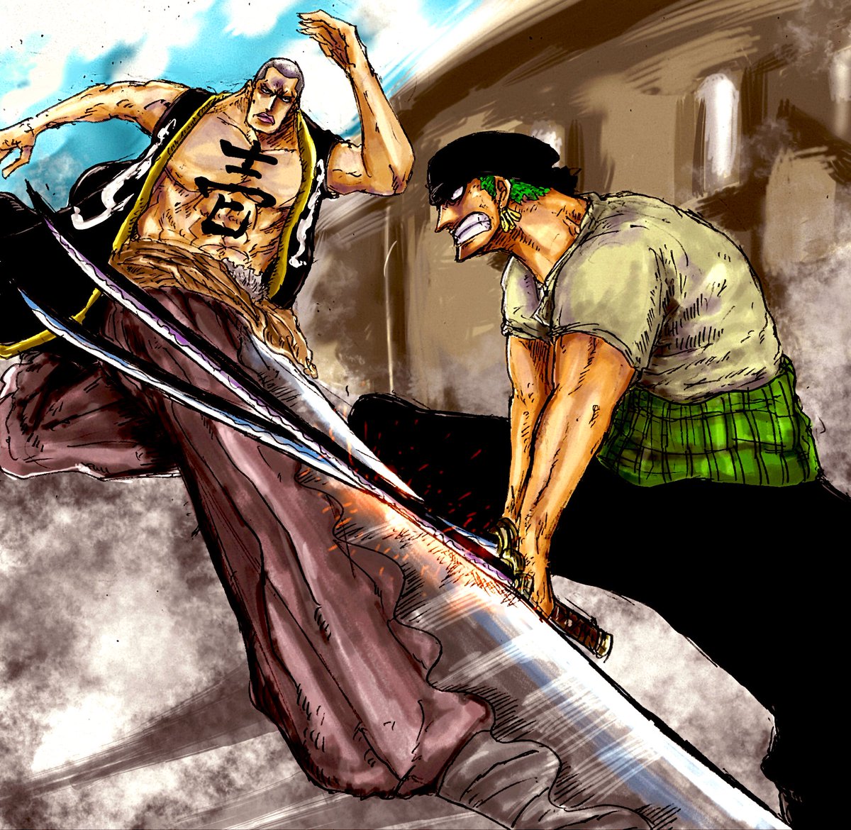 ゾロさん誕生日おめでとう！新しい絵は描けませが過去絵でお祝いします