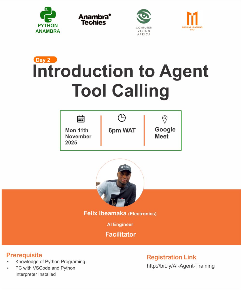 Electronics____'s tweet photo. ⚙️ Day 2: Introduction to Agent Tool Calling

Today, we continued our journey into building intelligent AI Agents using LangGraph.

After laying the foundation yesterday, we took things a step further, diving deep into Agent Tool Calling. https://t.co/4t9EnHyI85