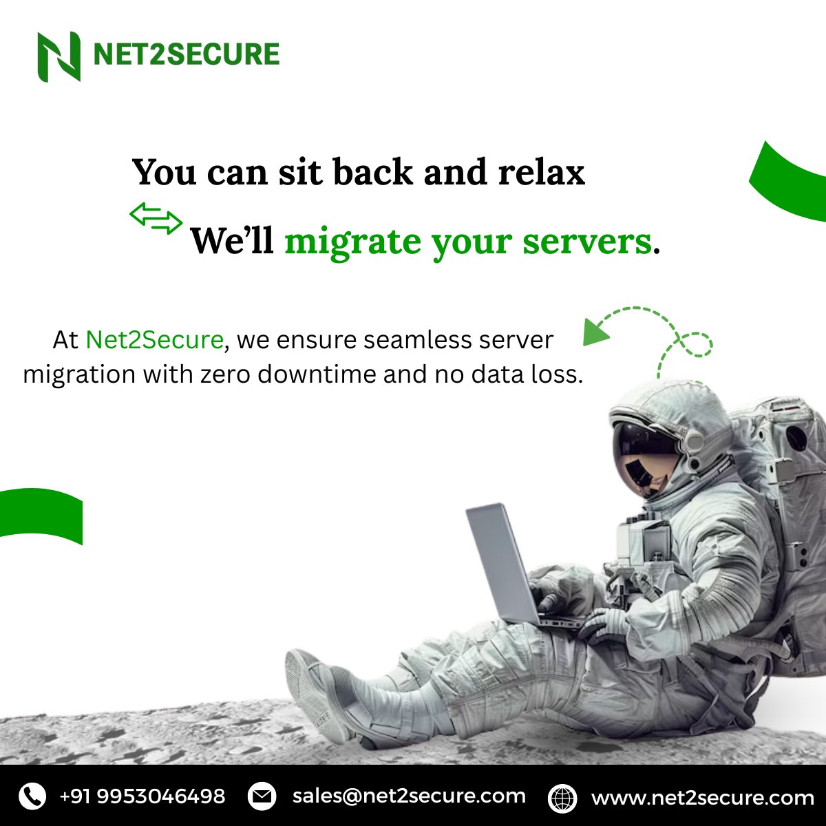 Net2Secure's tweet image. Migrating servers? Leave the heavy lifting to us.

We plan, test, and execute so your business runs without a pause.
To know more about server Migration👉net2secure.com/server-migrati…
.
#ServerMigration #CloudMigration #ZeroDowntime #DataSecurity #TechSolutions #ManagedIT  #Net2Secure