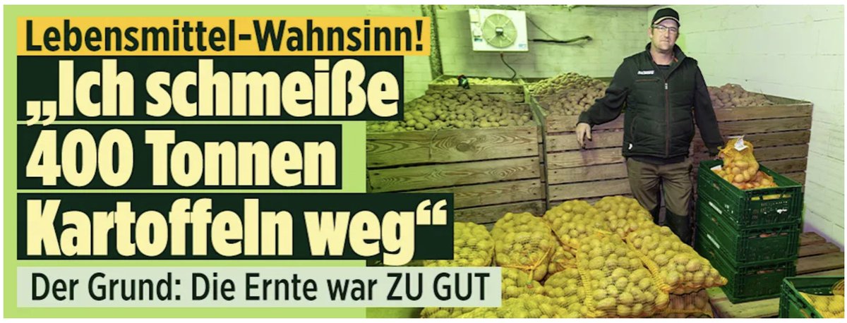 Wenn ihr die Möglichkeit habt: Kauft das Gemüse bei eurem Bauern um die Ecke!❗️Während deutsche Kartoffeln entsorgt werden, liegen im Supermarkt  Knollen aus Ägypten oder Israel. „Wir reden über Regionalität und  Klimaschutz – und kaufen Importware! Dabei könnten wir uns selbst