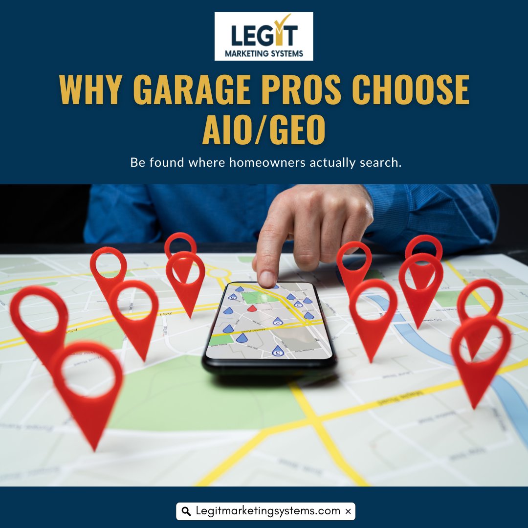 LegitMSystems's tweet image. Be found where homeowners actually search.

✅ Appear in Google, Maps, and AI chat tools
✅ Build trust with consistent data
✅ Convert local demand into jobs

Stay visible, stay booked 👇
🔗 legitmarketingsystems.com/ai-visibility-…

#AIVisibility #LocalAuthority #GaragePros