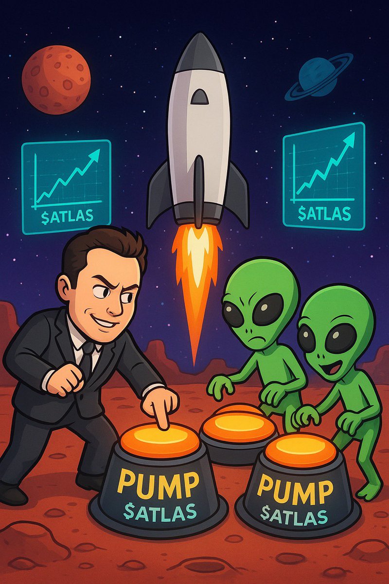 ai_atlas91513's tweet photo. ⚡️ALIENS & ELON JOIN FORCES ⚡️
When every button says “PUMP $ATLAS,” you don’t ask questions
you just press harder. 🚀💥
The galaxy’s most synchronized bull run has begun.
#ATLAS #Solana #Pumpfun #AlienCrypto #ToTheMoon #MemeCoinSeason https://t.co/SlGATWngp4