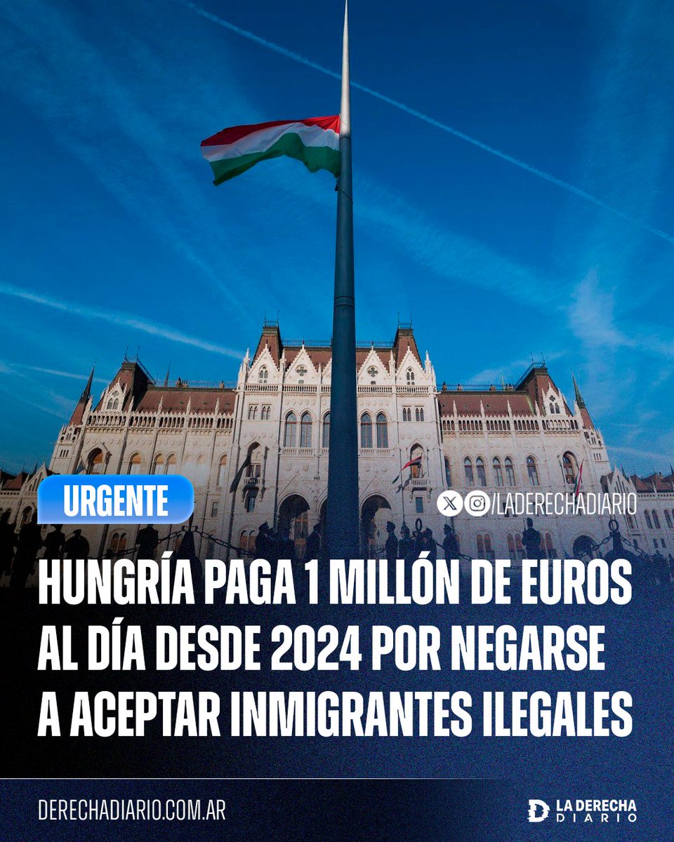 laderechadiario's tweet photo. 🇭🇺🇪🇺 | HÉROE: Viktor Orbán se niega a aceptar inmigrantes ilegales musulmanes en Hungría y prefiere enfrentar una sanción diaria de un millón de euros a la Unión Europea para evitar la debacle de su país: "Es más barato que rendirse ante Bruselas". https://t.co/NNFutkNarY