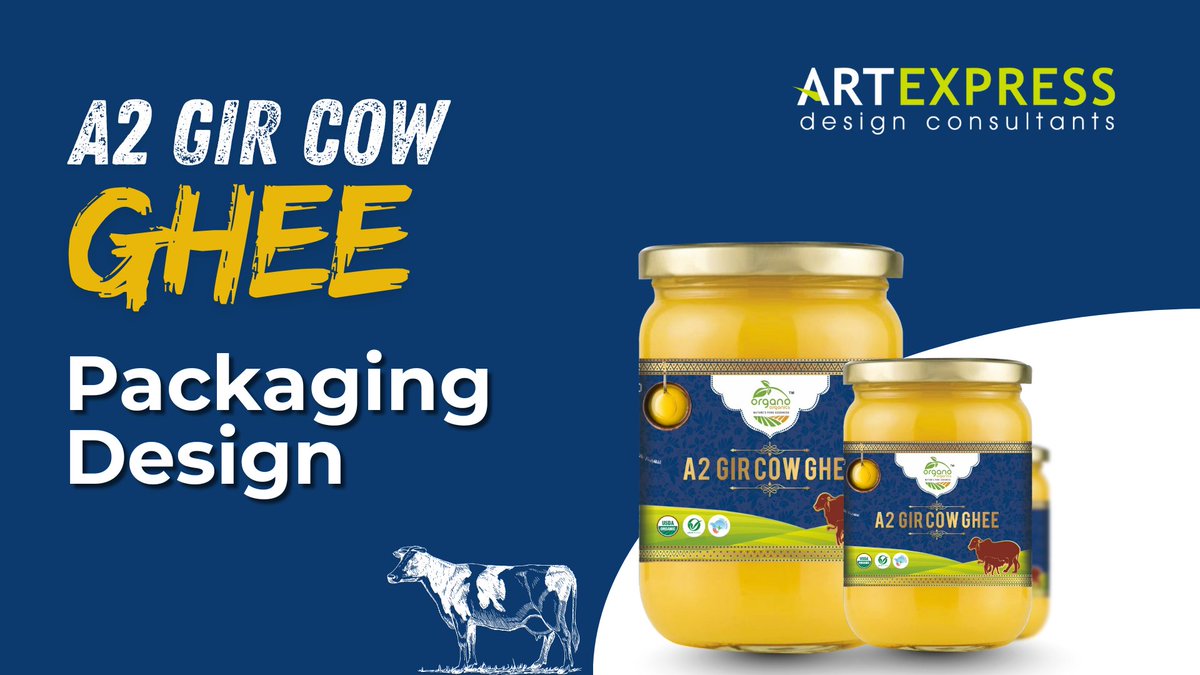 artexpressind's tweet photo. A premium A2 Gir Cow Ghee packaging design created by Artexpress, a leading Product Packaging Design Company in India. 

to now more just visit our website
https://t.co/DsClvkoQHj https://t.co/3BZEeY2oxY