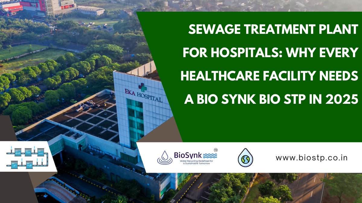 bio_synk's tweet image. 💧 Hospitals contribute massively to wastewater, making a reliable treatment solution essential! Discover how the Bio Synk Bio STP 🌿 #BioSTP #WastewaterManagementInHospitals #SustainableHealthcare
Read more: biostp.co.in/post/sewage-tr…