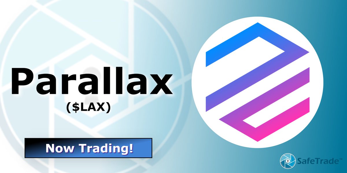 safetradeex's tweet image. We are extremely pleased to announce listing @prlxchain  $LAX on Safetrade :)

safetrade.com/exchange/LAX-U…