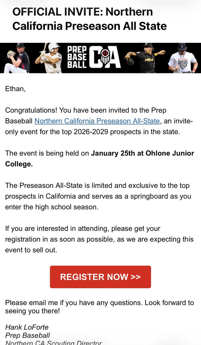 EthanSharaky's tweet photo. !! Thank you @PrepBaseballCA https://t.co/opxFrMrvNh