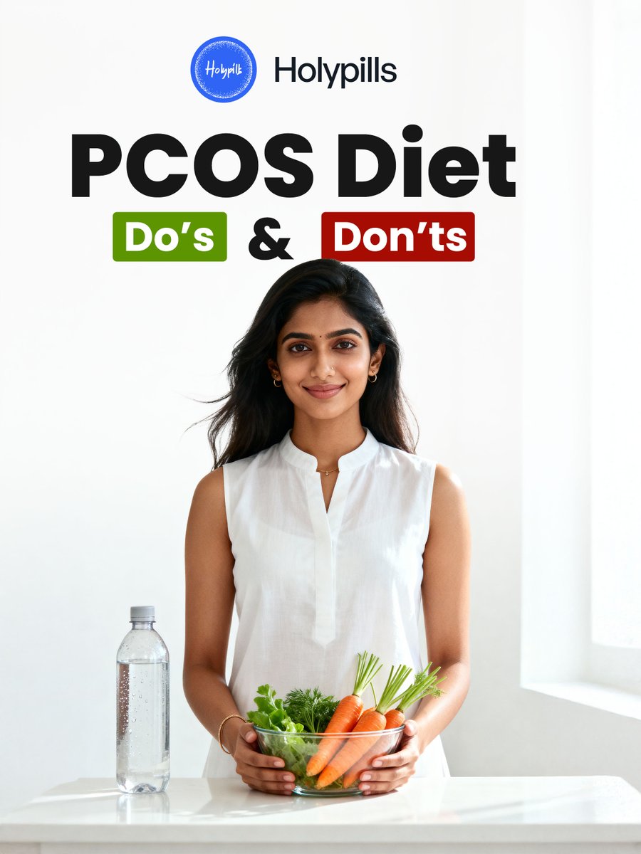 holypillscare's tweet image. Dealing with irregular periods or sudden weight changes? 💭
Small, consistent lifestyle changes can make a big difference in managing PCOS. 🌸
Check out this quick guide on what to ✅ do &amp;amp; 🚫 avoid!
Follow for more women’s health tips. ✨

#PCOSAwareness #PCOSDiet #PCOSSupport