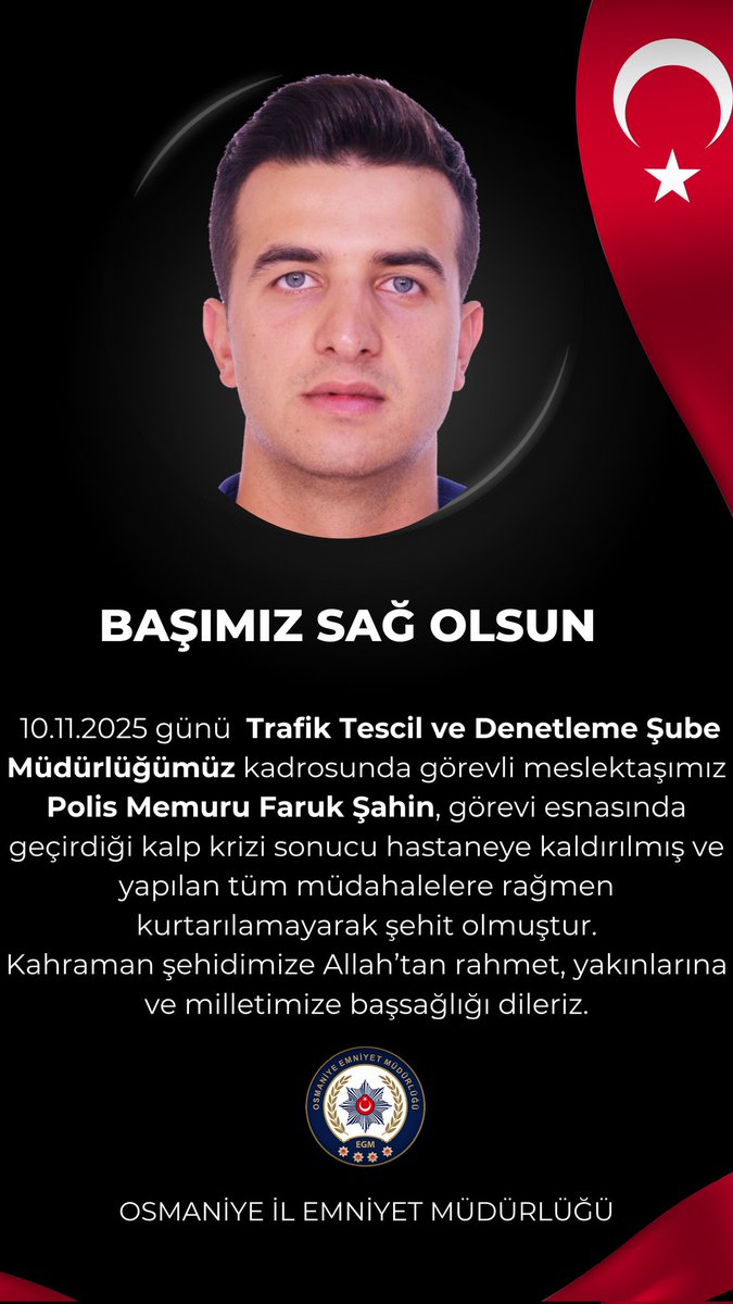 EmniyetOsmaniye's tweet photo. Milletimizin Başı Sağ Olsun🇹🇷 https://t.co/66dEaeaJM4