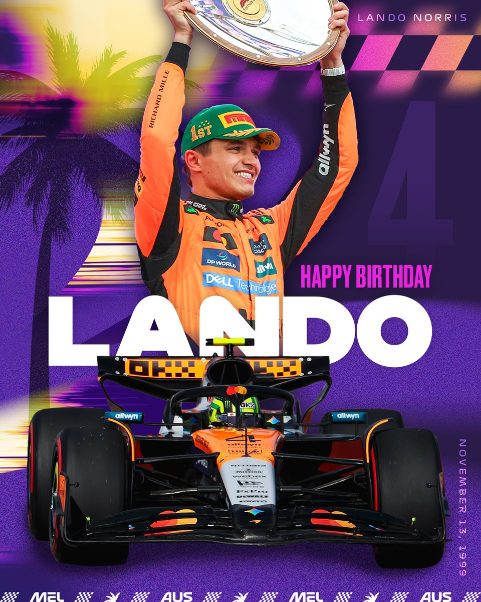 Happy birthday Lando! 🎉

The 2025 Albert Park winner turns 26 today 🎈

#F1