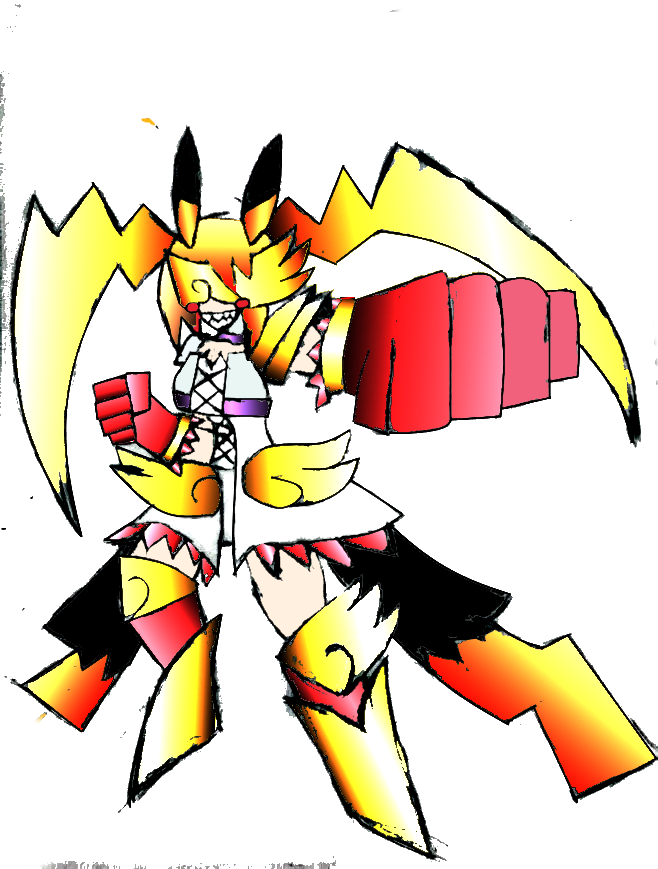 RETASKL's tweet photo. hello inspired by the pikachu gatomon fusion here it is the #lovelyangemon with #megaraichuy and #megaraichux fusion #Pokemon #Digimon https://t.co/Uwi4CRvHcC