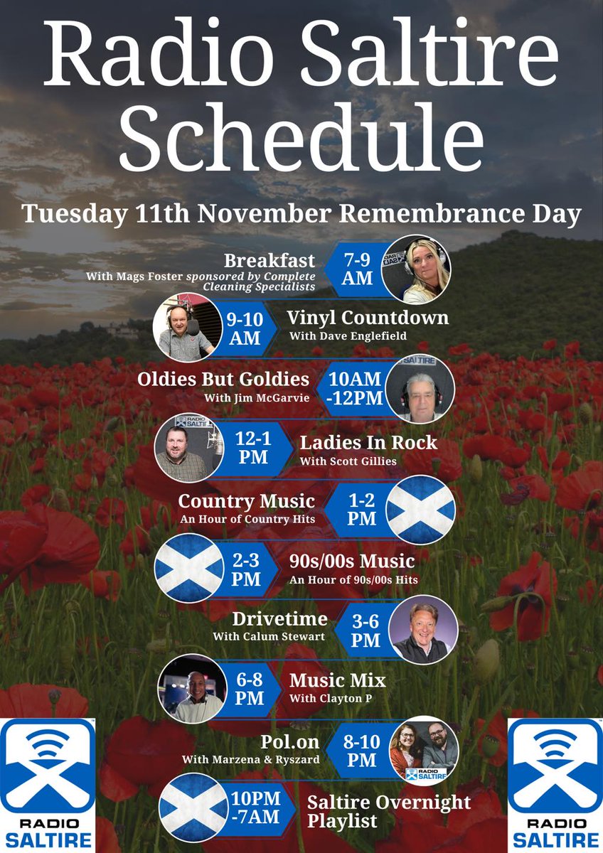 DavidCRadio's tweet photo. @RadioSaltire schedule for today.
#radiosaltire #CommunityRadio #eastlothian https://t.co/xYBv2MQTAg