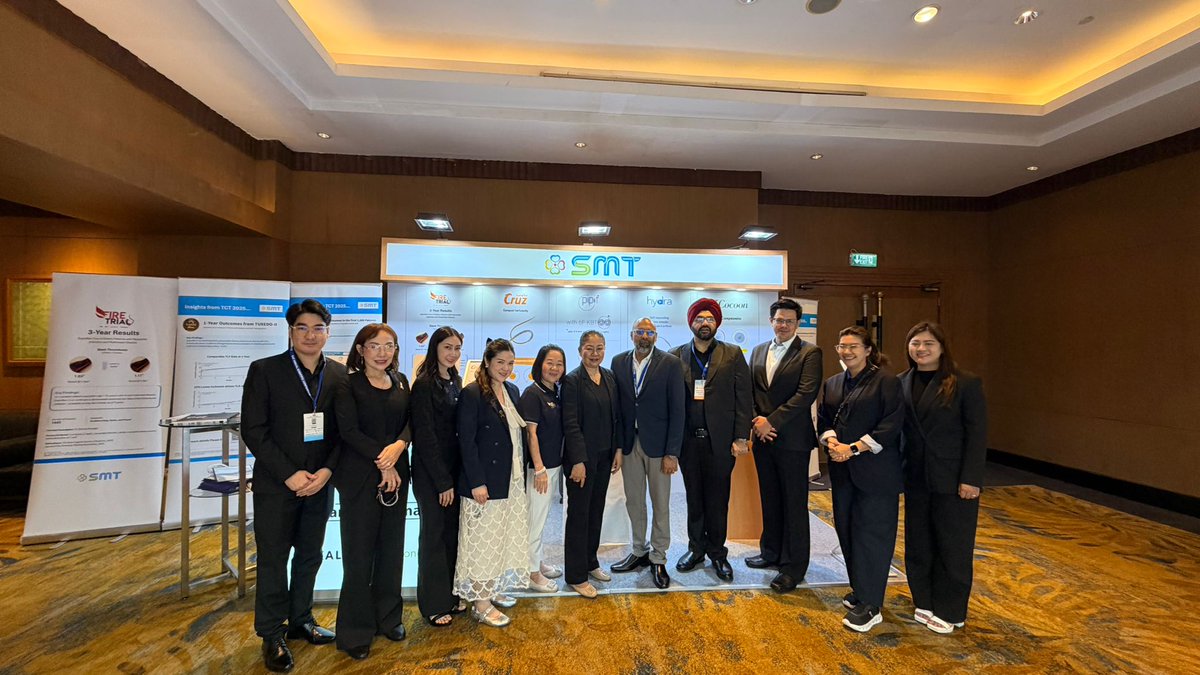 SMTStents's tweet photo. @SMTStents  proudly participated in the 16th CIAT Annual Scientific Conference 2025 in Bangkok, sharing new clinical data on Supraflex Cruz DES and 6F KBT Pipit NC PTCA balloons. Grateful to all partners &amp; attendees!
#CIAT #SMT #SupraflexCruz #PipitNC https://t.co/Ya1Daxq4bk