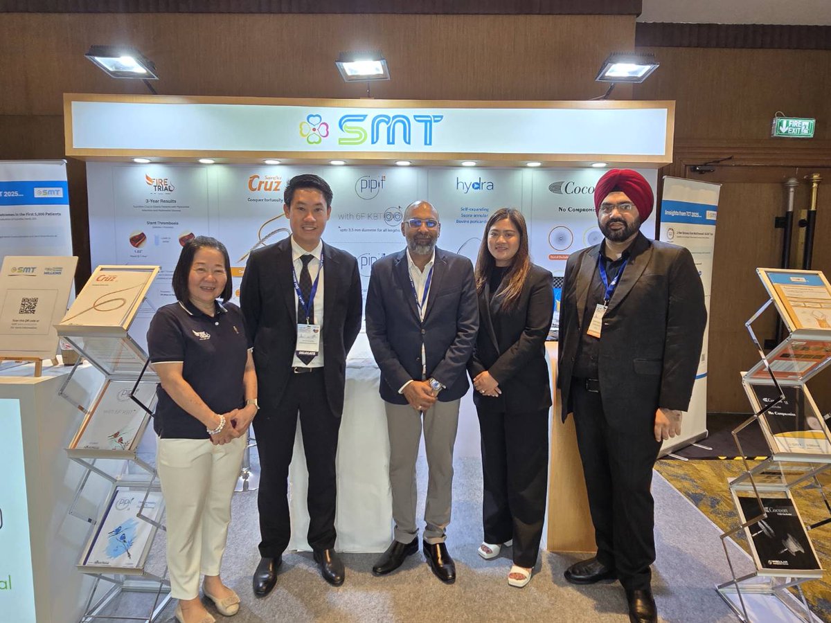 SMTStents's tweet photo. @SMTStents  proudly participated in the 16th CIAT Annual Scientific Conference 2025 in Bangkok, sharing new clinical data on Supraflex Cruz DES and 6F KBT Pipit NC PTCA balloons. Grateful to all partners &amp; attendees!
#CIAT #SMT #SupraflexCruz #PipitNC https://t.co/Ya1Daxq4bk
