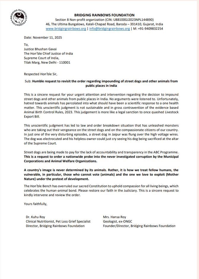 BridgingRainbow's tweet photo. Open letter to Hon'ble CJI, requesting to revisit draconian law regarding impounding of strays, other animals from public places #animaladvocacy #straydogs #streetdogs #communitydogs #draconianlaw #corruption #animals #streetdogsofindia #straydogsofindia #animalrights #livestock https://t.co/5KOqbbBrEr