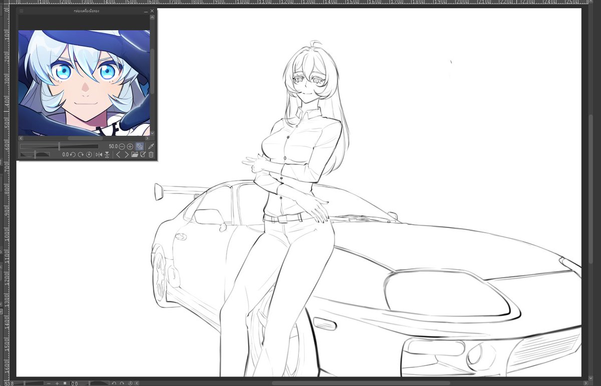 Phumeth001's tweet image. Daily drawing practice... (I&apos;m not sure if I&apos;ll be able to finish this drawing as well as the ones I&apos;ve posted on X before, as I&apos;ve never practiced coloring on such a large-scale drawing before...)

(Sketch: Shigure Kira~)
#HonkaiImpact3rd #Honkai3rd #崩壊3rd