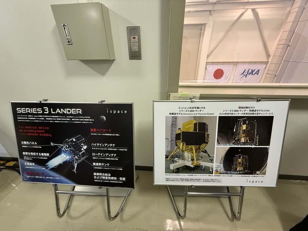 Frigoris_'s tweet image. 🌔SERIES 3ランダーSTM
筑波にまだいるかもって思ってたけど、見学出来るとは✨✨

試験合格を見学グループの皆さんと拍手でお祝い🎊

今は解体のお片付け中で、貴重なお姿でした！
そして隣のパーツ達の綺麗な梱包✨

いくらでも見ていられますね🥰

#ispace 
#筑波宇宙センター特別公開2025