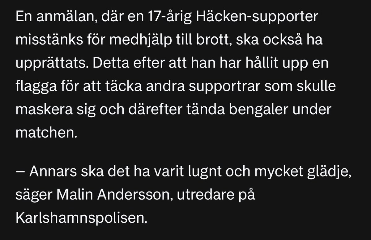 SvenskSupport's tweet photo. Detta måste få ett stopp, misstänkts för medhjälp till brott för hålla upp en flagga. https://t.co/U3cJMTKvlL