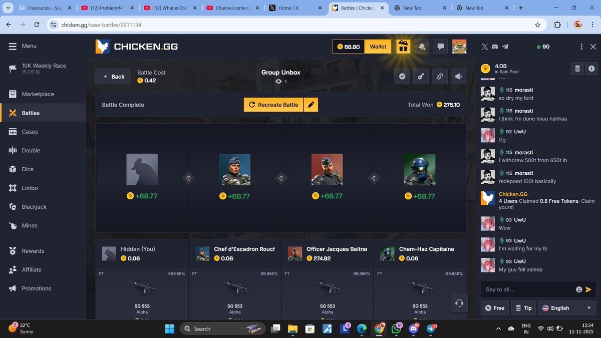 rohitTHE_editor's tweet image. lmao 🤣 dropped 0.42 token and got 247 tokens on @chickendotgg under the best code “LADYLUCKSLOTS” 🔥
@TwitchLadyLuck always bringing that luck 😍💸