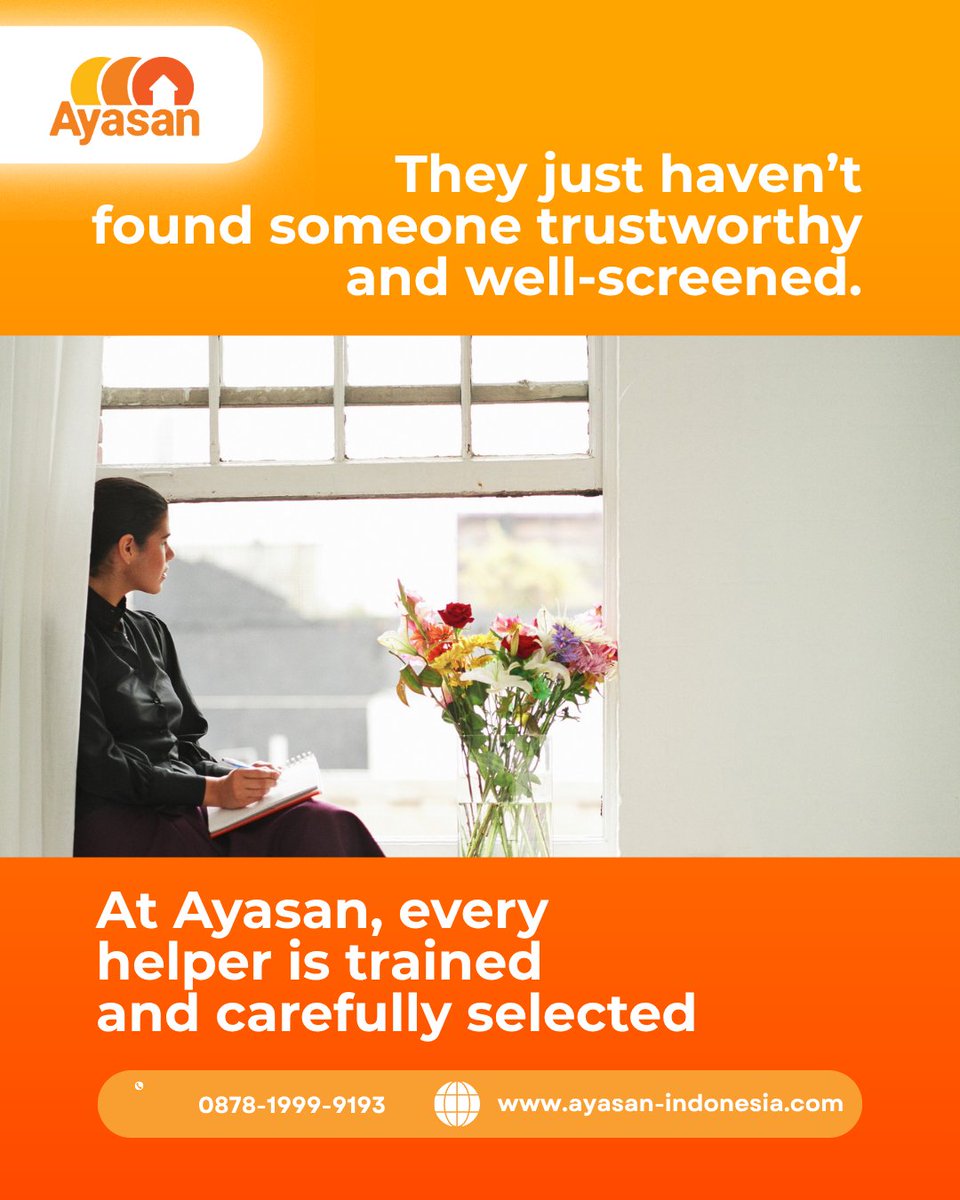 AyasanIndonesia's tweet photo. We understand the struggle of finding reliable household help. That’s why Ayasan Indonesia is here — to make it easier for you 🩷
Book or ask us anything:
📱 WhatsApp: +62 878-1999-9193
🌐 https://t.co/yCyQsWEFna
#AyasanIndonesia #TrustedHelper #HouseholdMadeEasy