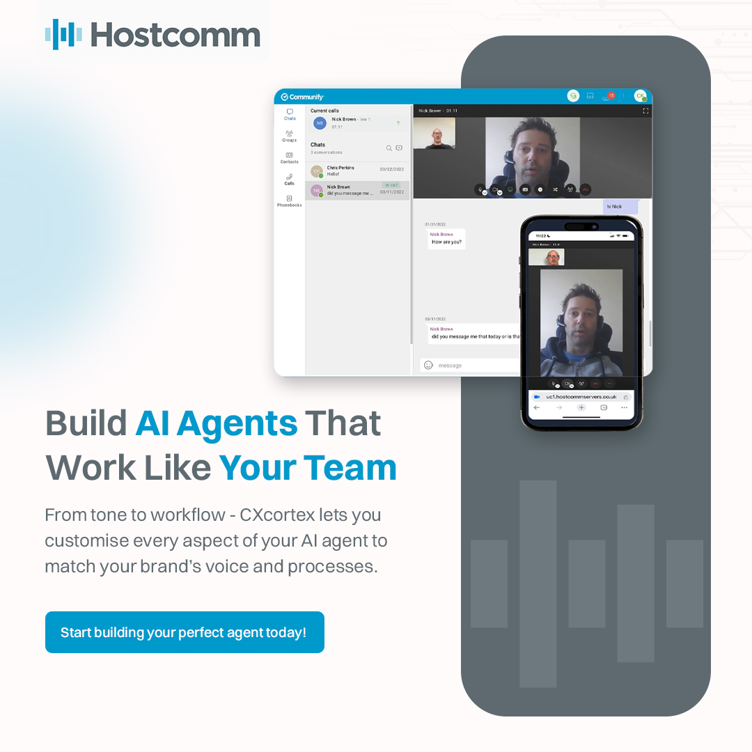 HostcommAI's tweet image. Build AI agents that work like your team. 

With CXCortex, customise tone, workflow, and style to match your brand’s voice — bringing consistency and efficiency to every interaction.

👉 Start today: hostcomm.net/ai-agents

#CXCortex #AI #CustomerSupport  #Hostcomm #AIAgents