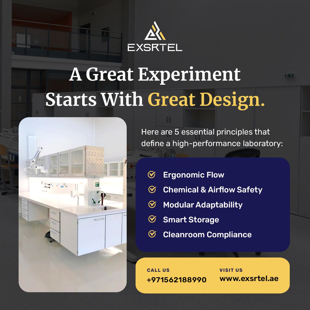 exsrtel's tweet image. At Exsrtel, we create high-performance laboratories where engineering precision meets real-world usability.
#LaboratoryDesign #EngineeringExcellence #SmartLabs #InnovativeWorkspaces #Exsrtel