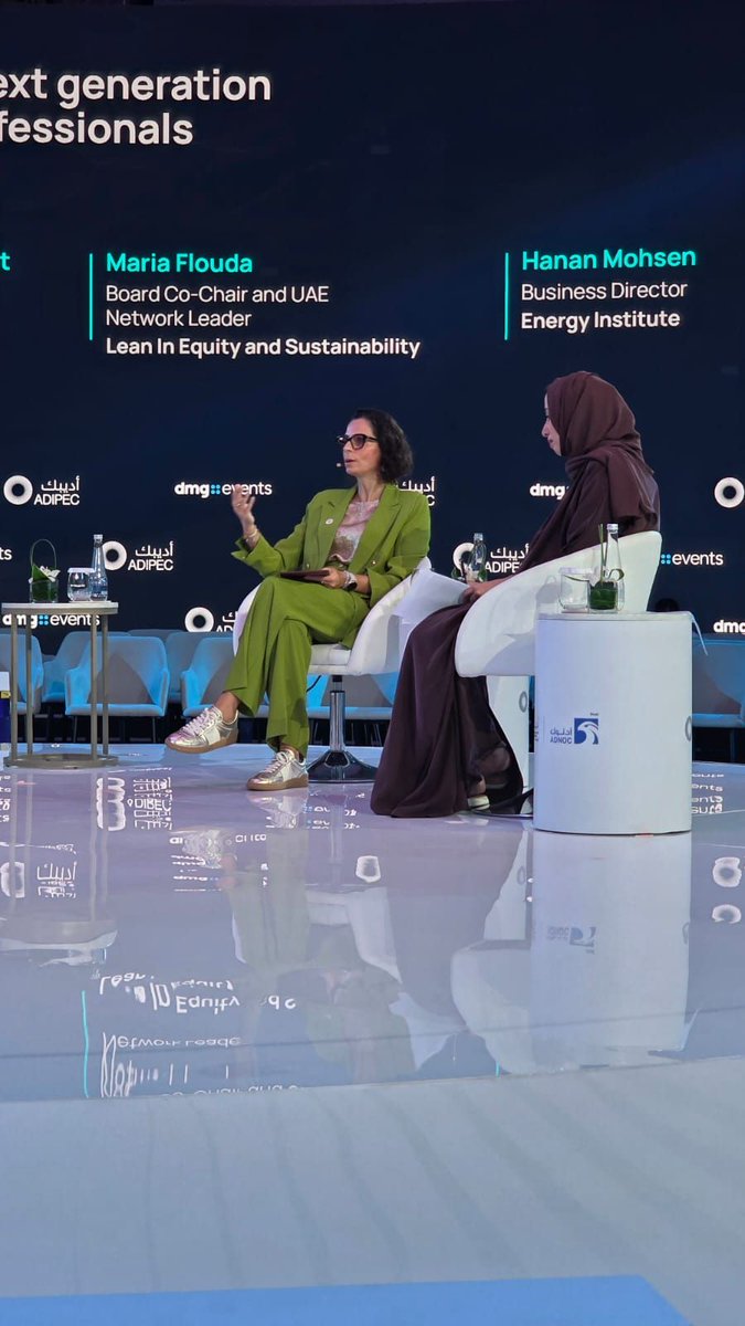 MariaFloud's tweet image. Honored to represent Lean In Network | Equity &amp;amp; Sustainability at @ADIPECOfficial, advocating for greater inclusion and equity for women in the energy sector. #FutureOfEnergy #Leadership #WorkforceTransformation #EnergyTransition #TalentDevelopment #WomenInEnergy #Inclusion #UAE