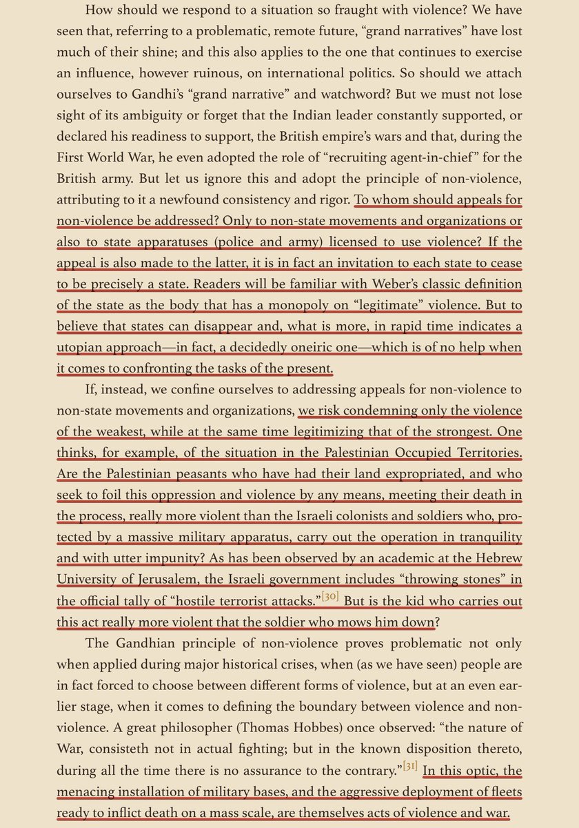Losurdo addresses this kind kind of absurdity extensively in his book on non-violence, wherein he points out the liberal domestication of resistance as a kind of religious dogma with no basis in how power relations unfold. At a certain point, we must recognize that elevating