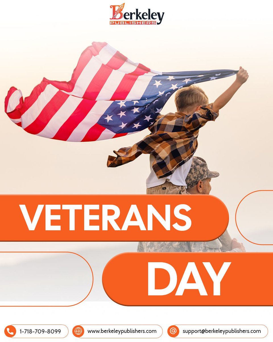 berkeleypublish's tweet photo. This Veterans Day, we honor the brave who’ve written history with their courage. Berkeley Publishers proudly helps veterans share their stories, preserving voices that shaped our nation.
👉 https://t.co/YBis1ZU30E

#BerkeleyPublishers #VeteransDay #HonorAndRespect #VeteranAuthors https://t.co/NLnQI5dhVV