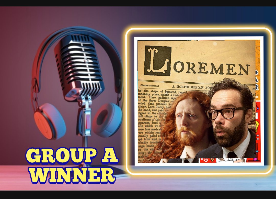 Comedypodcastde's tweet photo. #IndieComedyPodcastWorldCup

GROUP A WINNER 

Congratulations to @LoremenPod who advance to the Grand final🏆 https://t.co/T2F2BrEP6B