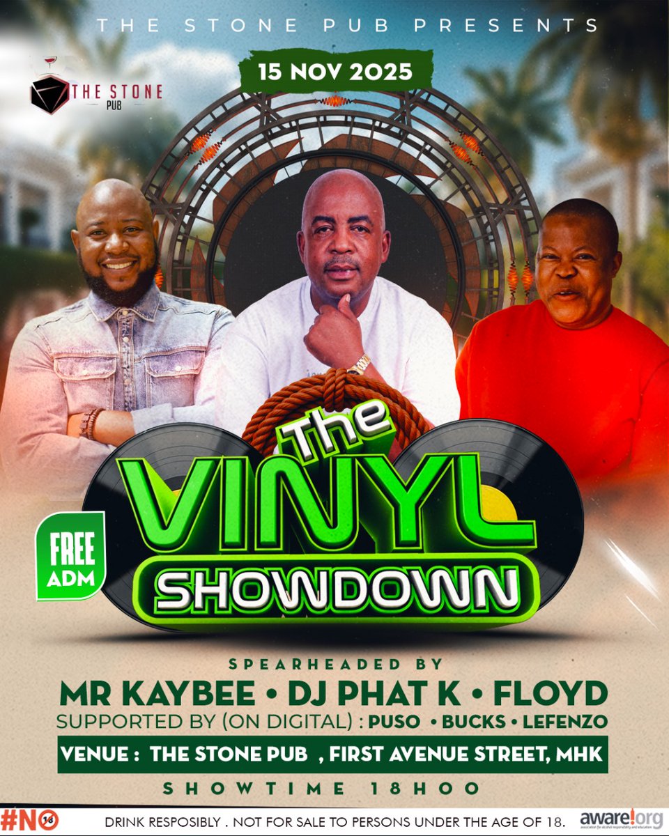 Up next , we do vinyl at The Stone Pub, Mahikeng