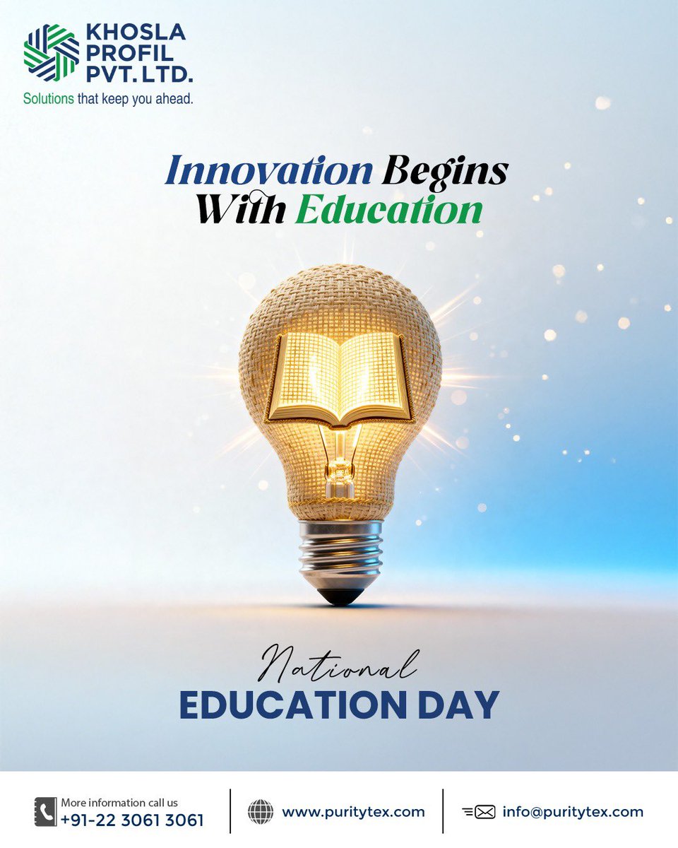 khoslaprofil's tweet photo. Knowledge lights the path to innovation! 🌟

On this National Education Day, we celebrate the power of learning that drives every breakthrough and invention.

#NationalEducationDay #KhoslaProfil #InnovationThroughEducation #LearningForGrowth #FutureMinds #KnowledgeIsPower https://t.co/Q04UIKkOmh
