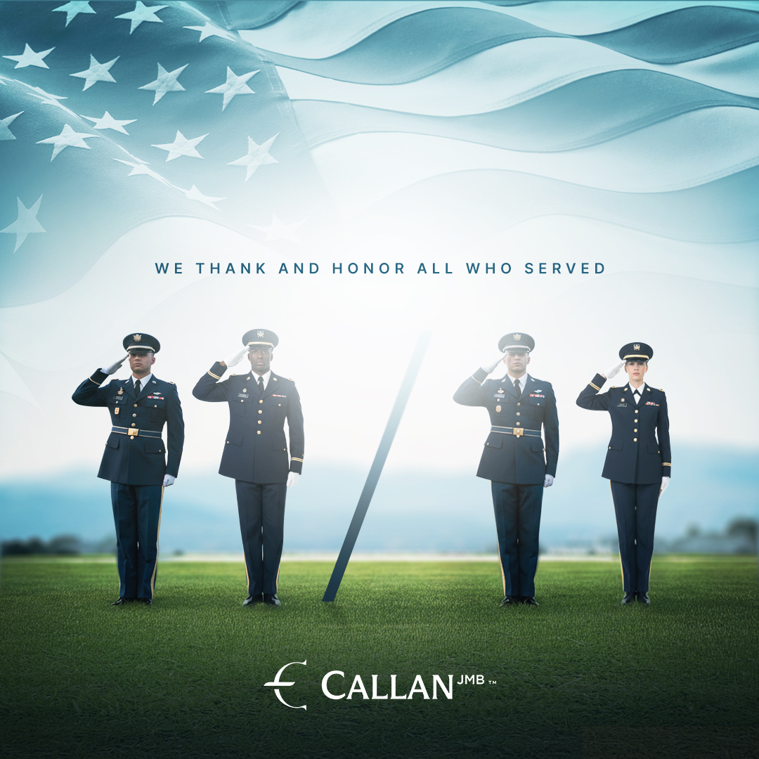 At <a href="/CallanJMBInc/">CallanJMB</a>, Veterans Day is more than a date, it’s a time to honor the courage and sacrifice of those who’ve served. As a proud military family, my wife Donna and I stand with our team in gratitude for every veteran who’s defended our freedom.