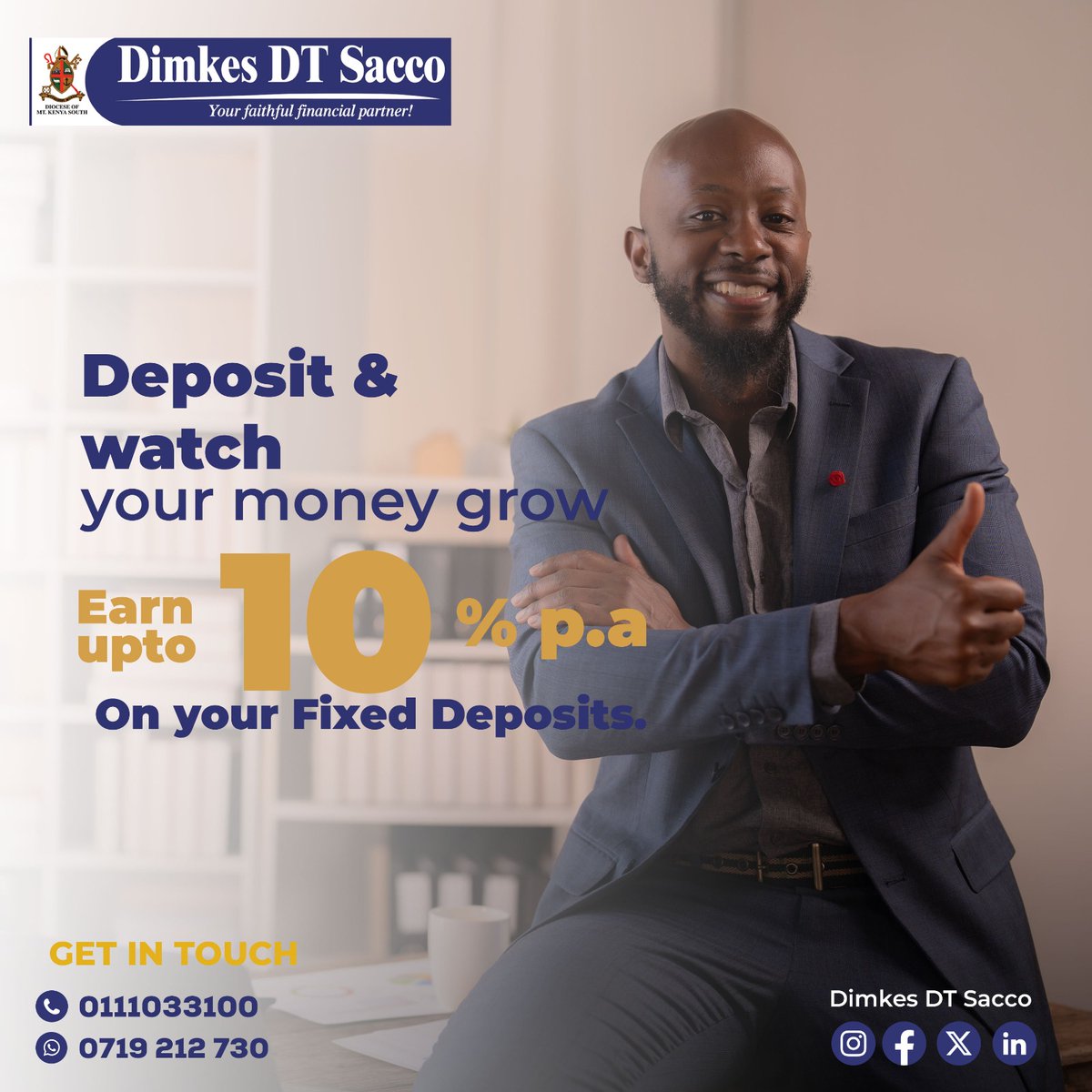 dimkessacco's tweet photo. Let’s give your money a secure place to mature. Choose certainty
#FixedDeposit
#SecureInvestment
#GuaranteedReturns
#DimkesDTSacco
#YourFaithfulFinancialPartner
#saccotrendmagazine https://t.co/ocUu2P1Pwn