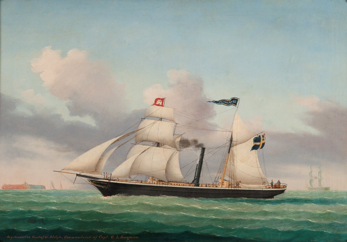 Ångskonerten GUSTAF II ADOLPH från 1854

”Commanderad af G. L. Bergman”

Ett guldkorn ur Sjöhistoriska museets stora konstsamling av Peter Christian Holm (1823-1885) från år 1855

#Sjöhistoriska