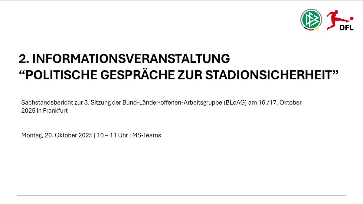 fanhilfen's tweet image. Die IMK und die Verbände versuchen durch Geheimverhandlungen neue Maßnahmen gegen Fans einzuführen. Um einen Einblick zu geben und auch den letzten Zweiflern die Augen zu öffnen, veröffentlichen wir nachfolgend Folien der Verbände, die den Vereinen präsentiert wurden. (1/6)