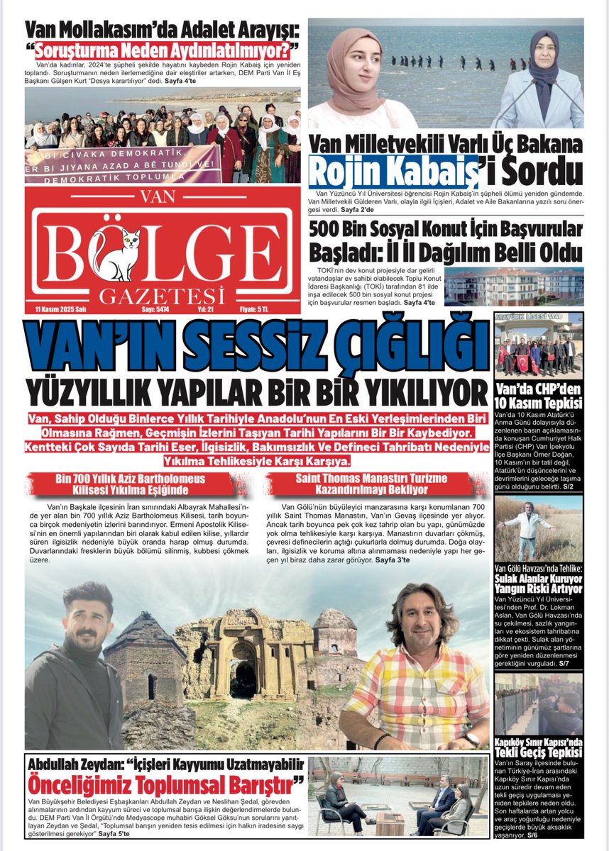 vanhaberbolge's tweet photo. 11.11.2025 TARİHLİ MANŞETİMİZ.
@Murat https://t.co/wIxdXGPiir