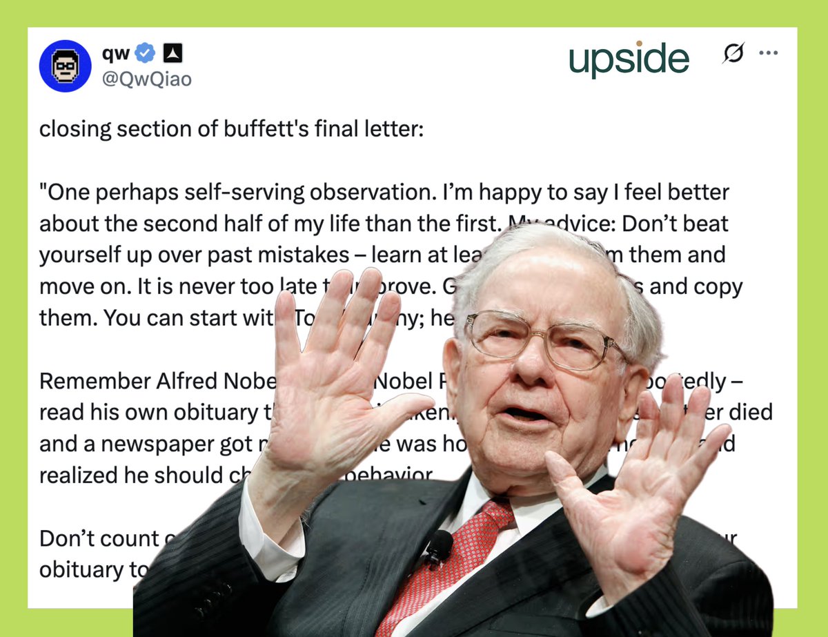 ✍️ Warren Buffett viết gì trong bức thư gửi cổ đông?

“Một nhận xét có lẽ hơi mang tính cá nhân: tôi cảm thấy nửa sau cuộc đời mình tốt đẹp hơn nửa đầu. Lời khuyên của tôi là: đừng tự dằn vặt vì những sai lầm trong quá khứ, hãy học được chút gì đó từ