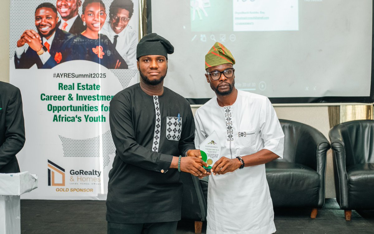 AREInternation's tweet image. We are proud to recognize Femak Realty Consult Nig Ltd  @femakrealtyconsult as Fast Rising Real Estate Company of the Year at the African Youth and Real Estate Summit 2025

  📷 @LexmediaP54828

#AYRESummit2025 #Award #Recognition #RealEstate