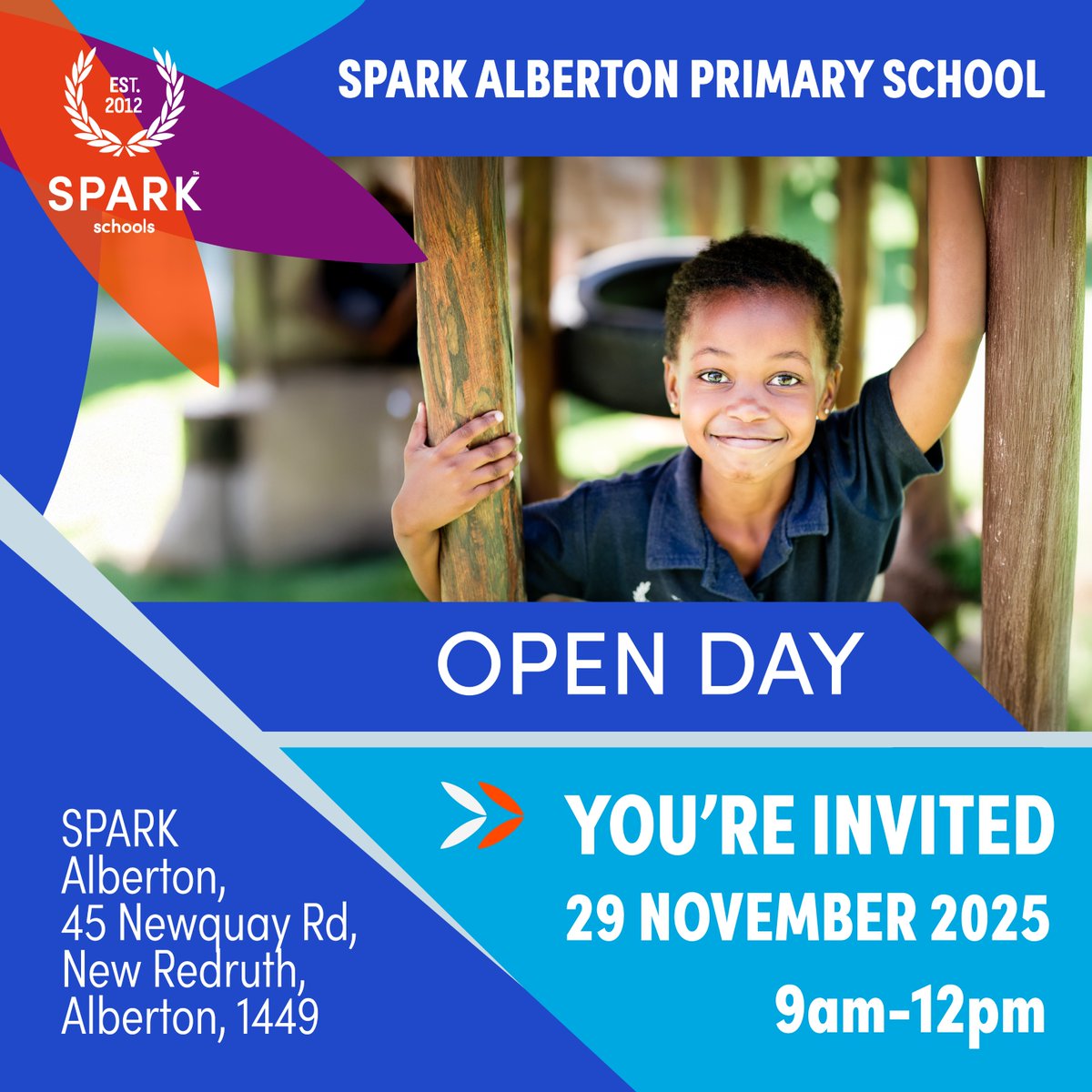 Join us for our Open Day on 29 November!

Come explore our classrooms, meet our team, and see what makes SPARK Schools special.

📍 SPARK Ferndale Primary
📍 SPARK Bedfordview Primary
📍 SPARK Alberton Primary

RSVP to secure your spot: sparkschools.co.za/open-days