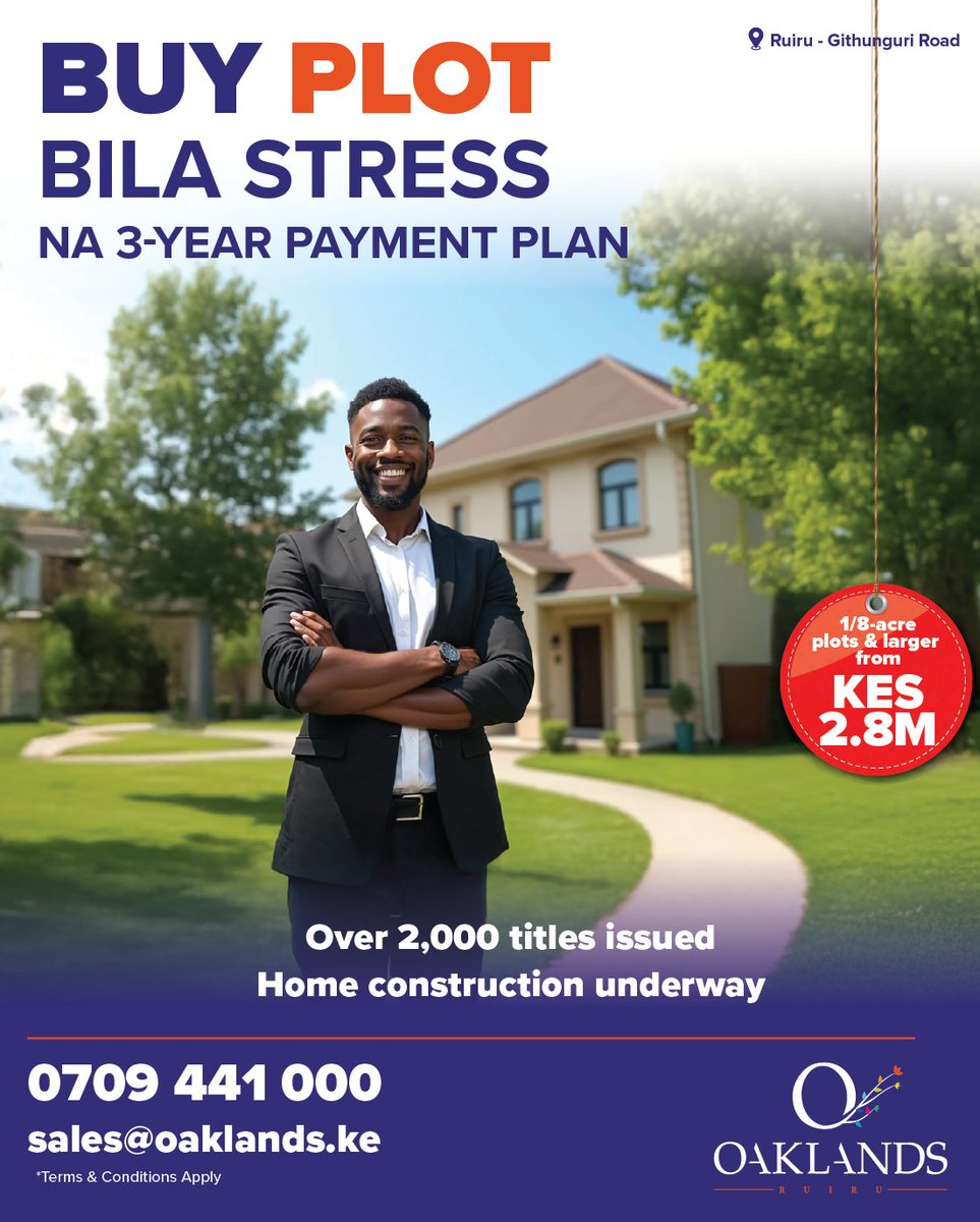 Owning land shouldn’t be complicated. At Oaklands, we’ve made it simple, transparent, and truly stress-free.
Set along Ruiru–Githunguri Road, Oaklands offers you the chance to own titled land in a thriving, fast-growing community where home construction is already underway.