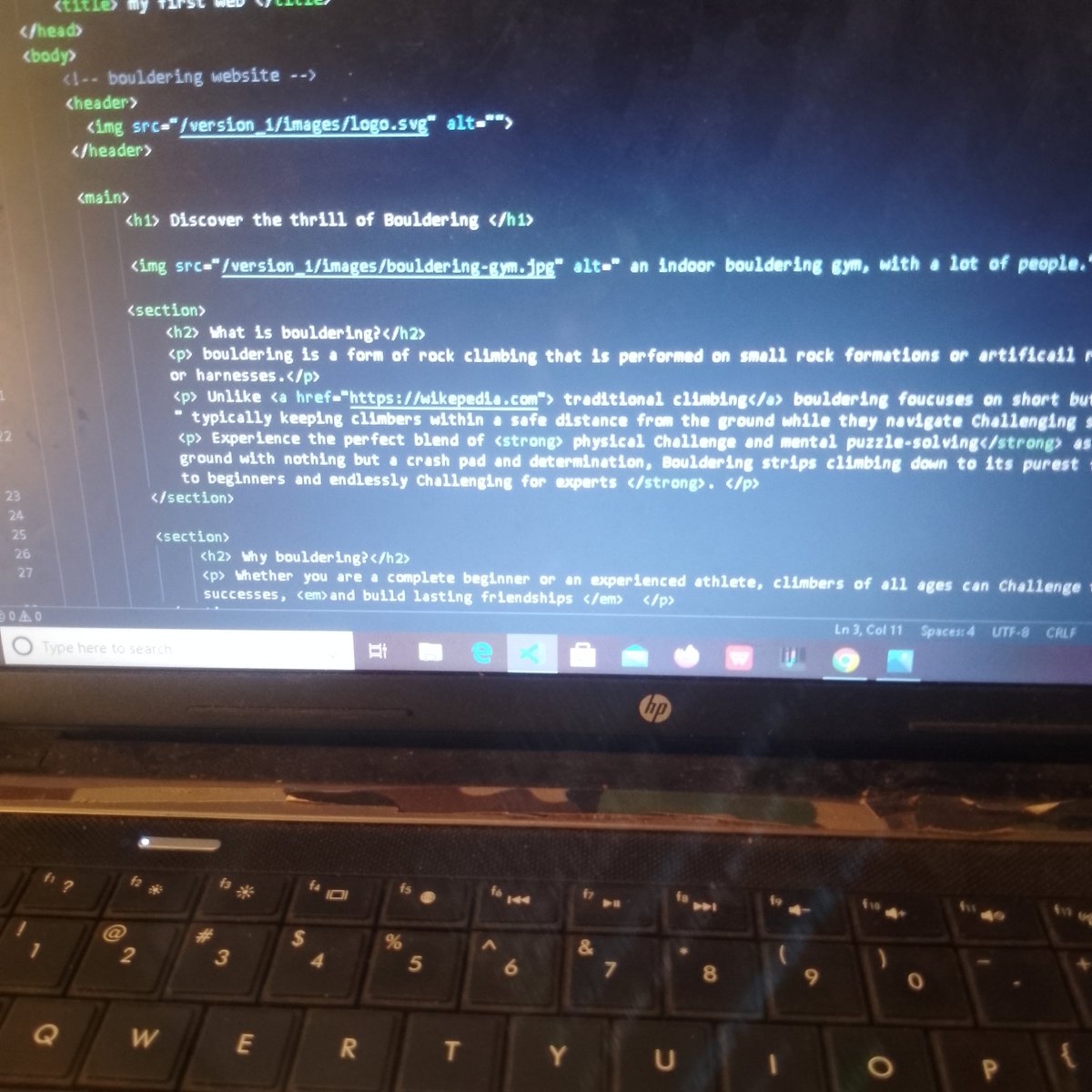 Day 2 of following the Odin project 

First website with HTML 

Just a  basic one though nothing much 

🔥🔥