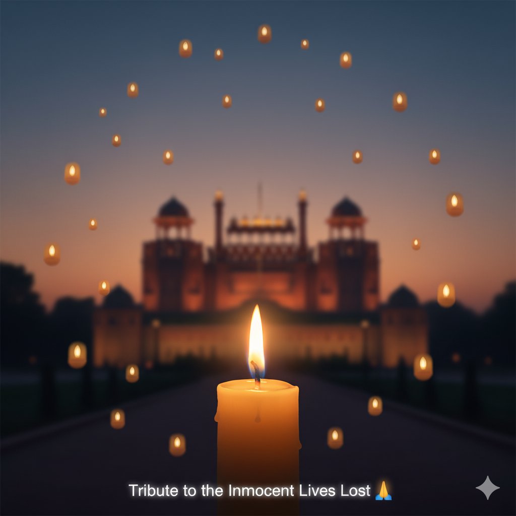 Remo_273's tweet photo. Tributes to all those who lost their lives in the Delhi blast.
May God give strength to their families.
Urge the government to take strict action against the culprits. 🕯️
#DelhiCarBlast #RedForte #DelhiBlast https://t.co/FiIjVyxDyB