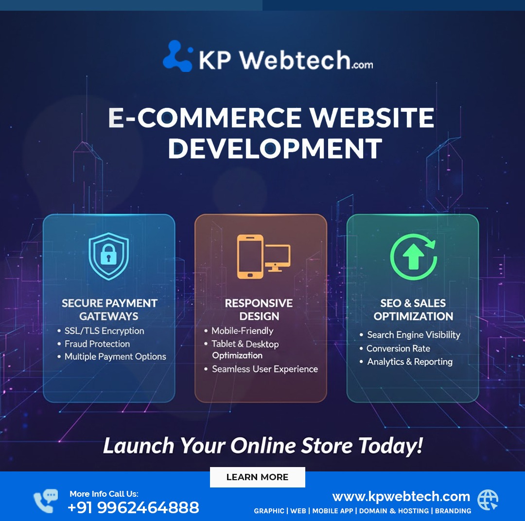 KpWebtech's tweet image. 🚀 Build Your Dream Online Store with KP Webtech!

From secure payments to responsive design &amp;amp; SEO optimization — we craft e-commerce websites that drive sales! 💻✨

✅ Secure Transactions
✅ Responsive Design
✅ SEO Optimization

🌐 kpwebtech.com/ecommerce-webs…

#ecommercewebsite