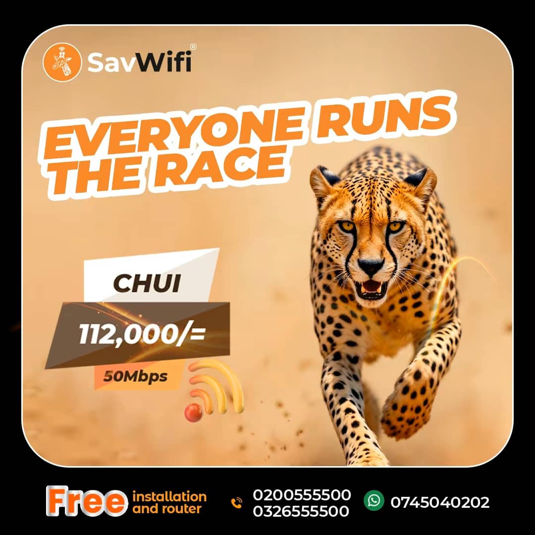 SavannaFibre's tweet image. Unleash the wild! 🐆 Grab your CHUI package and experience speed and power like never before. #SavWifi 
#Fastinternet
#StayConnected